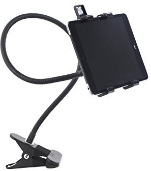 KIKKERLAND Tablet-Halterung mit Schwanenhals, ausziehbar bis zu 80 cm, 360°-Winkel und Drehung, Schwarz