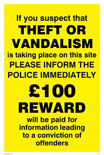 Viking Schilder wc511-a4p-v Diebstahl Vandalismus Informieren Polizei Schild, Vinyl, 300 mm H x 200 mm W