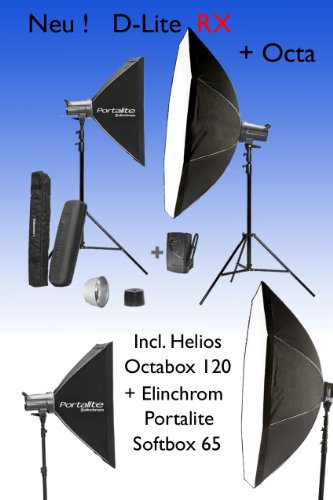 Premium Set D-Lite RX 4/4 mit Softbox Octa 120, Elinchrom Softbox Portalite 66 x 66 und Skyport RX Funkauslösesystem