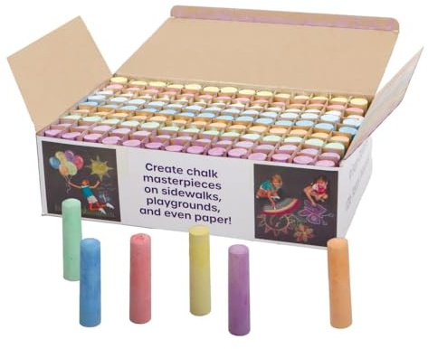 S&S Worldwide Color Splash Sidewalk Chalk Bulk Set, 9 Colors, Non-Toxic