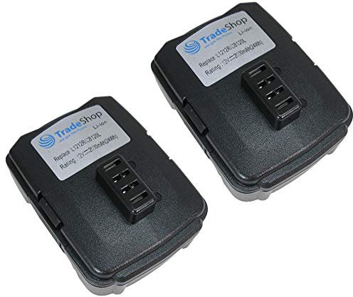 2X Hochleistungs Li-Ion Akku 12V / 2000mAh ersetzt Ryobi 130503001 130503005 BPL1220 CB120L für Ryobi BID1201 CAH120LK CD100 CK212DA CKF120LM CR1201 CS1201 HJP001 HJP002 HP612K LSD1201 CHL12K