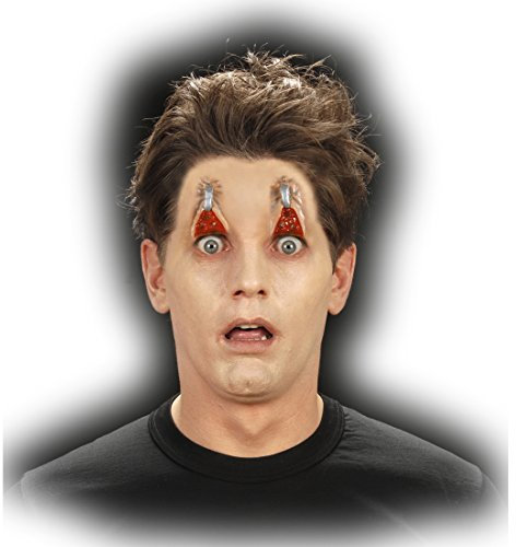 NET TOYS Getackerte Augenbrauen Wunde Halloween Schminke Zombie Wunden Latexapplikation Geklammertes Gesicht Effekt Schminke Psycho Theaterschminke Horror Make Up