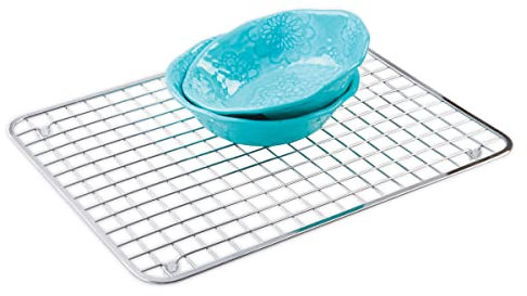 iDesign Gia Rejilla Protectora de Fregadero de Cocina, Acero Inoxidable, Plata, Standard