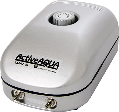 AAPA7.8L Active Aqua, 2 Outlets, 3W, 7.8 L/min Air Pump, Silver