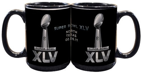 The Memory Company NFL Superbowl Generic Logo 425 ml Schwarze Tasse - 2011 NFL Superbowl Generisches Logo