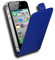 cadorabo Case works with Apple iPhone 4 / iPhone 4S in BRILLIANT BLUE - Flip Style Case made of Smooth Faux Leather - Wallet Etui Cover Pouch PU Leather Flip