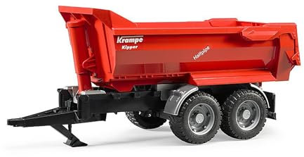 bruder 02225 - Krampe Tandem-Halfpipe-Kippanhänger - 1:16 Transportanhänger, Bordwandanhänger, Muldenkipper, Traktorzubehör, Landwirtschaft, Bauernhof