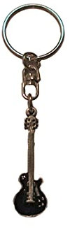 Les Paul Gibson Style Guitar Key-ring (keychain), English Pewter, Handmade (H)