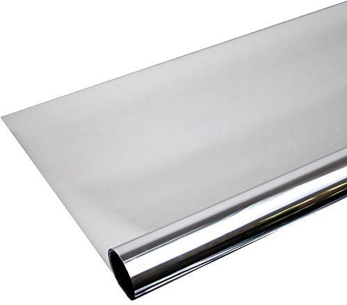 TipTopCarbon 6,57€/m² Fenster Spiegelfolie 800 x 152cm Silber Tönungsfolie Sonnenschutz Fensterfolie Spion Folie Hitzeschutzfolie