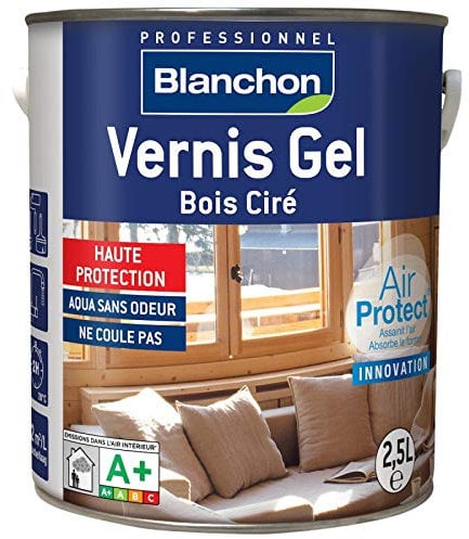 Vernis gel bois cire - chêne moyen - 2.5 litres - Blanchon