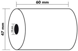 Exacompta - Réf. 40902E - Carton de 30 bobines pour tickets de carte bancaire - largeur 60 mm x diamètre 47 mm - mandrin 12 mm - 1 pli thermique 55g/m² - Métrage (+ ou - 2m) : 25 m - Blanc