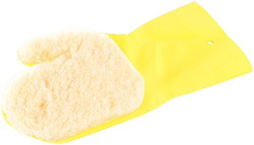 PEARL Putzhandschuhe: Handschuh mit Polier-Pad aus Wollfasern, rechtshändig (Schwamm-Handschuhe, Autopflegesets, Arbeitshandschuhe)