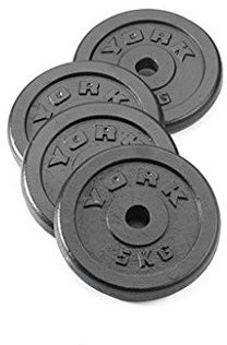 York Fitness 4 x 2.5kg Standard Cast Iron Disc Set For Men and Women Fitness Weights For Home Gym Training