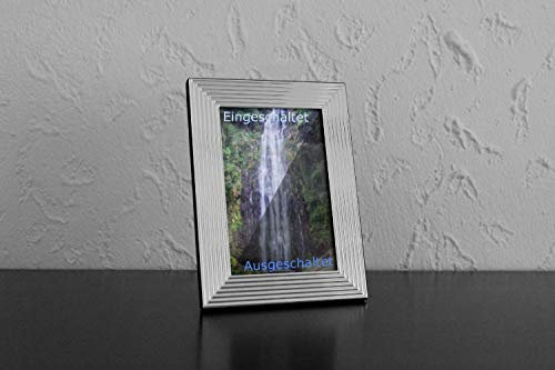 Pictronic Design Bilderrahmen, LED Hintergrundbeleuchtung, hinterleuchteter Fotorahmen, Wechselrahmen, einzigartige Brillanz für ihre Fotos 123 x 172mm, Farbe: silber