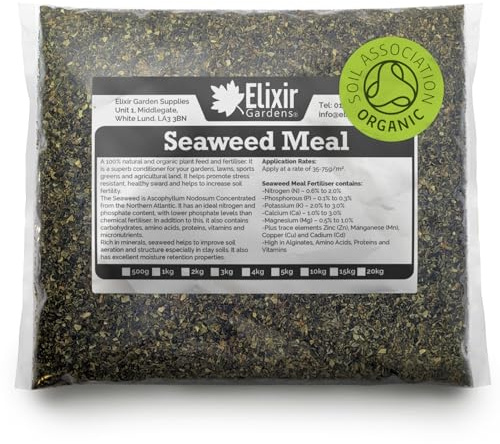 Elixir Gardens Seaweed Meal Fertiliser Natural Organic Plant Feed 1kg Bag | Plant Feed, Lawn Conditioner and Soil Fertiliser 1kg Bag