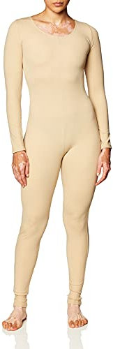 Capezio Damen Team Basic Langarm-Einteiler Ganzanzug, Hautfarben, XL