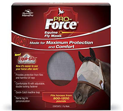 Mannapro Máscara De Mosca Equina Pro-Fuerza | Hecho para La Máxima Protección Y Comodidad | con Orejas