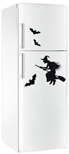 Witch Fridge sticker black self adhesive vinyl- A4 size - art decor/wall decor/kitchen decal