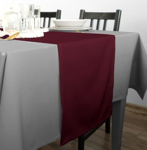 Rollmayer Hochwertiger Tischläufer Tischwäsche Uni einfarbig Pflegeleicht Kollektion Vivid, Farbe & Größe wählbar 21 Farben zur Auswahl, Produkt für den täglichen Gebrauch (Weinrot 13, 40x120cm)