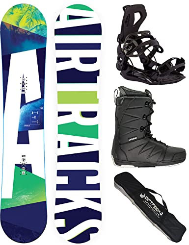 Airtracks Snowboard Set - Board AERO 158 - Softbindung Master - Softboots Star Black 43 - SB Bag