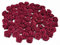 Rosen 15 mm x 100 Stück Satinrosen Aufnäher Deko Blumen Röschen zum Basteln Haarschmuck kleine Rosenköpfe Farbe: weinrot/bordeaux 193