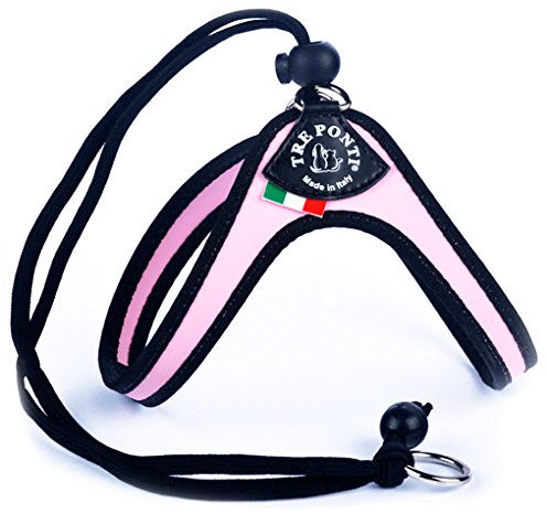 Tre Ponti Geschirr Easy Fit Classic scharzer Rand mit Kordelzug rosa 42 - 27 cm bis ca. 7 kg