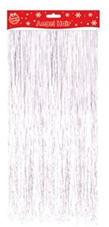 The Home Fusion Company Christmas Xmas Decoration Angel Hair Tinsel Lametta White Red Silver Gold