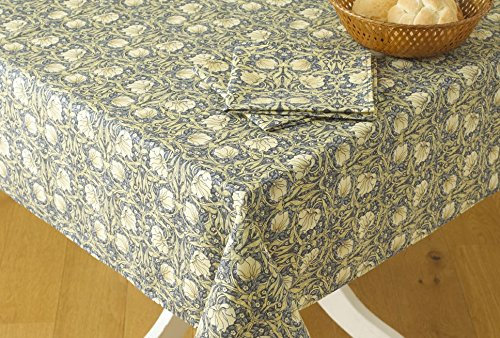 Licensed William Morris Pimpernel Cream 132cm x 229cm Floral Cotton Tablecloth