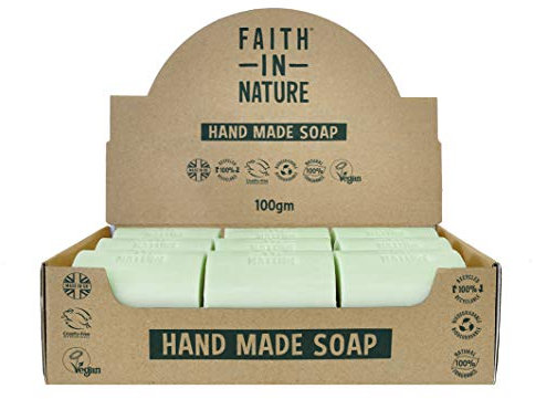 Faith In Nature Natural Rosemary Hand Soap Bar Box Set, Balancing, Vegan & Cruelty Free, No SLS or Parabens, 18 x 100g