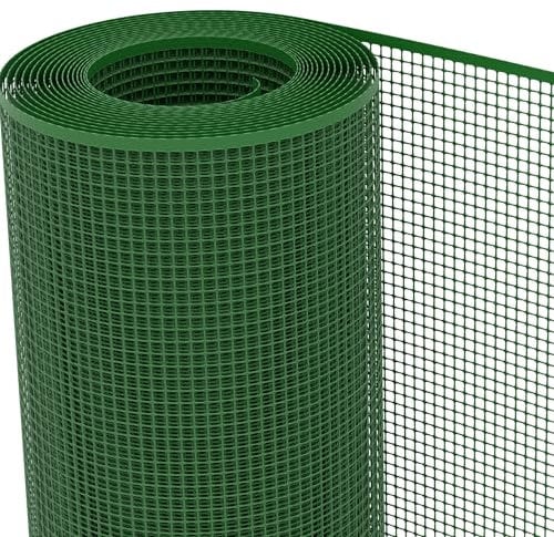 TENAX Filet en Plastique Quadra 10 Vert 1,00x5 m, Filet de Protection Multi-Usages pour Balcons, Terrasses, Portails et Clôtures
