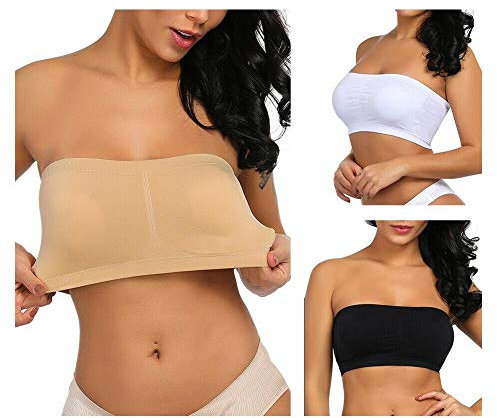 Boolavard Ladies Sexy Bandeau sin Tirantes sin Costura Boob Tubo Sujetador Estilo S: (34-36)