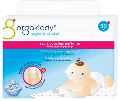 Orgakiddy Sac à Couches Parfumé Talc Beige 50 Unités