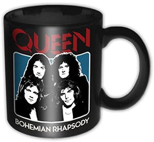 Queen – Bo rhap Black – Tasse MUG en céramique – 8,5 cm Hauteur 9,5 cm + accessoires Mehrfarbig