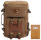 KAUKKO Rucksacke Herren Vintage Military Canvas für Outdoor Reisen Wandern(Khaki JNL-05-01)