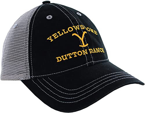 Yellowstone Dutton Ranch Mesh Trucker Hat schwarz/grau, schwarz, Einheitsgröße-XL, Schwarz
