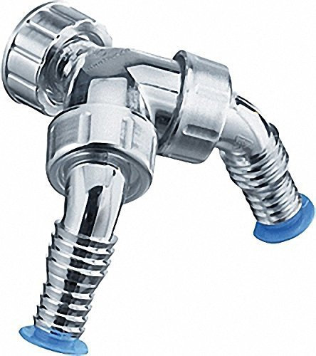 Doppelschlauchtülle aus Kunststoff verchromt für Unterputzsiphon mit Rückflussverhinderer