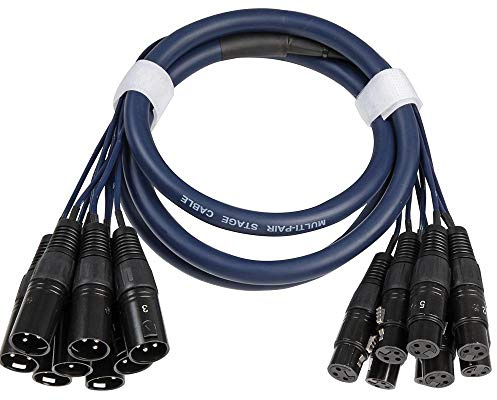 PRO SIGNAL PSG01230 8 Way XLR Male to Female Loom, 1.8m