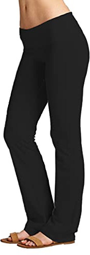 Damen Solid Foldover Solid Bootleg Flare Yogahose Foldover Solid Solid Yoga Pants Bootleg Flare Woman