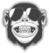 Funny Monkey Head Hochwertigen Auto-Autoaufkleber 12 x 12 cm