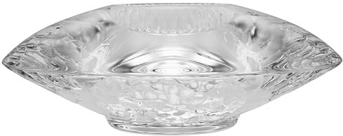 Orrefors Discus Votivkerzenhalter, aus Kristall, modernes Statement-Dekor, Regaldekoration & Tischdekoration, 4,4 x 14 cm, transparent