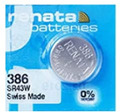 (Renata) Battery 386 (SR43W) SILVER 1.55V (SWISS MADE)