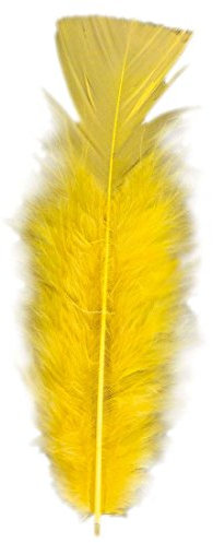 NET TOYS 50 Bastelfedern Deko Federn gelb - ca. 10 cm Bastel Dekofedern Samba Zierfedern Rio Flauschfedern Federschmuck Zubehör