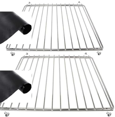 SPARES2GO Adjustable Oven Shelf + Teflon Cooker Liner (2 x Shelves, 2 x Liners)