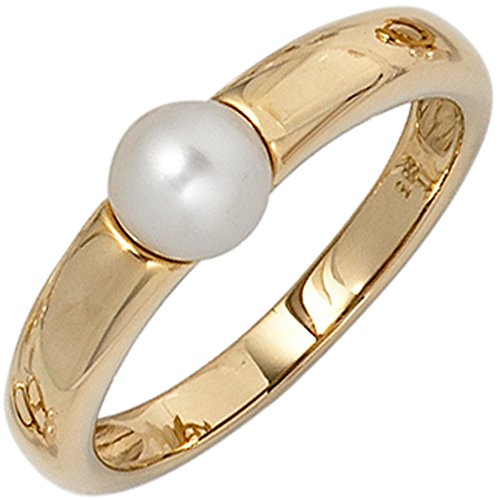 Jobo Damen-Ring aus 14 Karat 585 Gold mit Perle