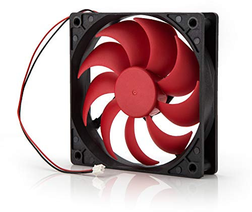 Neuftech ventola 120 mm per PC, alimentatore di rete, silenziosa, 2 pin DC 12 V – rosso