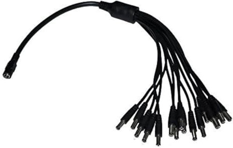 BW DC 1 Female to 16 Male Power Splitter Adapter Cables For CCTV Camera