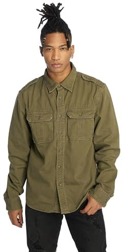 Brandit Vintage Shirt Long Sleeve, Farbe: Olive, Größe: XXL