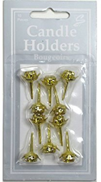 Amscan Candle Holders Cake Party Accessory, Pack of 10, Gold