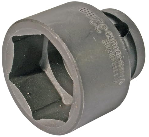 SW-Stahl 07834L IMPACT-Einsatz 32 mm - Schlagschrauber-Nuss Sechskant | Kurze 1/2 Zoll Steckschlüssel-Nuss aus Chrom-Molybdänstahl - Schlagschrauberfest und brüniert - Premium-Qualität