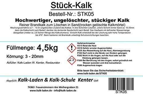 Gebrannter Kalk 4,5 Kg (Stück-Kalk)